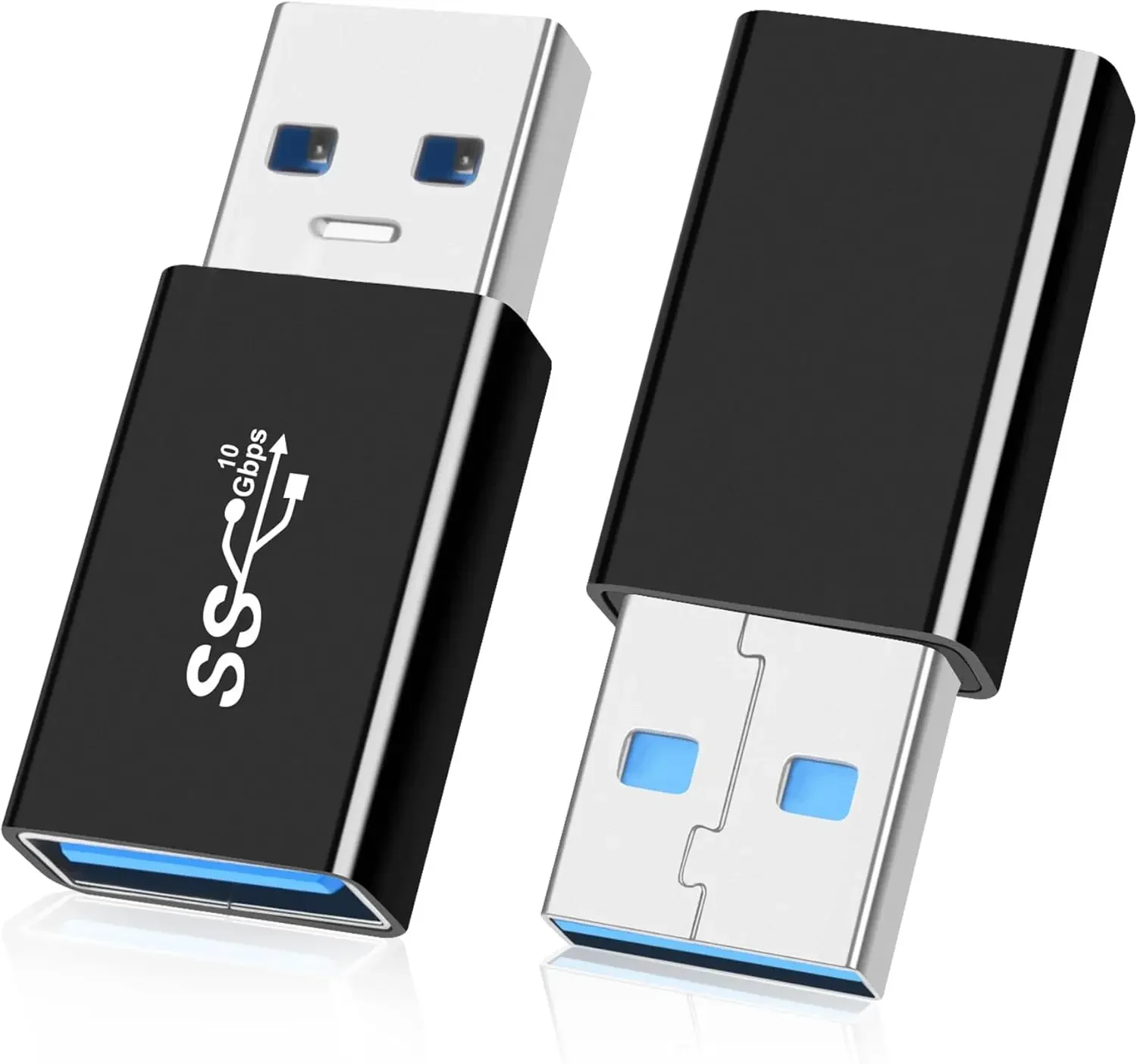 Adaptador USB 3.1 Masculino para Feminino em Pacote com 2 Unidades, Transferência de Dados em Alta Velocidade de 10Gbps, Extensor USB A para Laptop, Disco Rígido, Impressora
