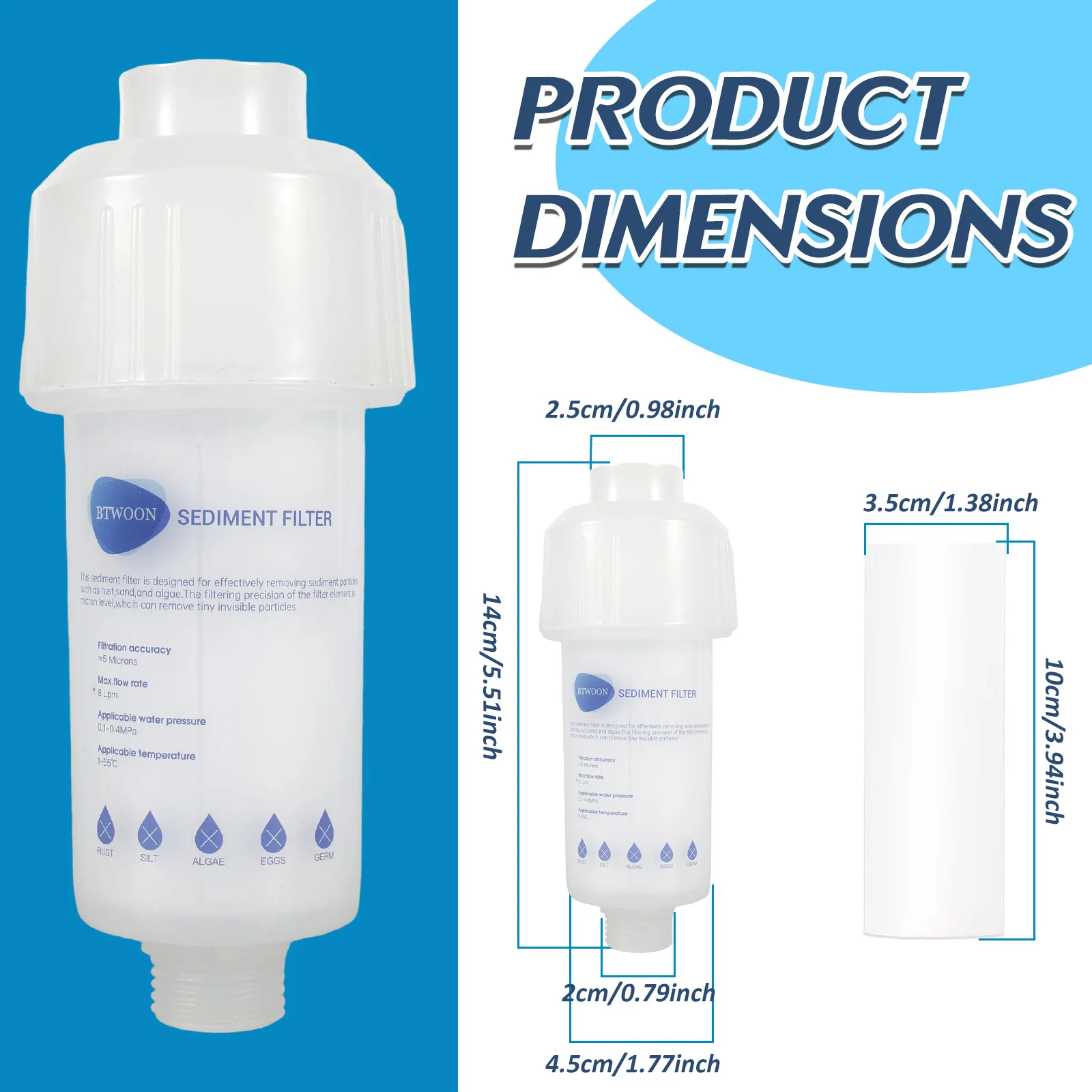 Shower Head Filter Effective Water Filter Removable Chlorine Removal Filter for Shower Washing Machine Faucet Bath Accessories