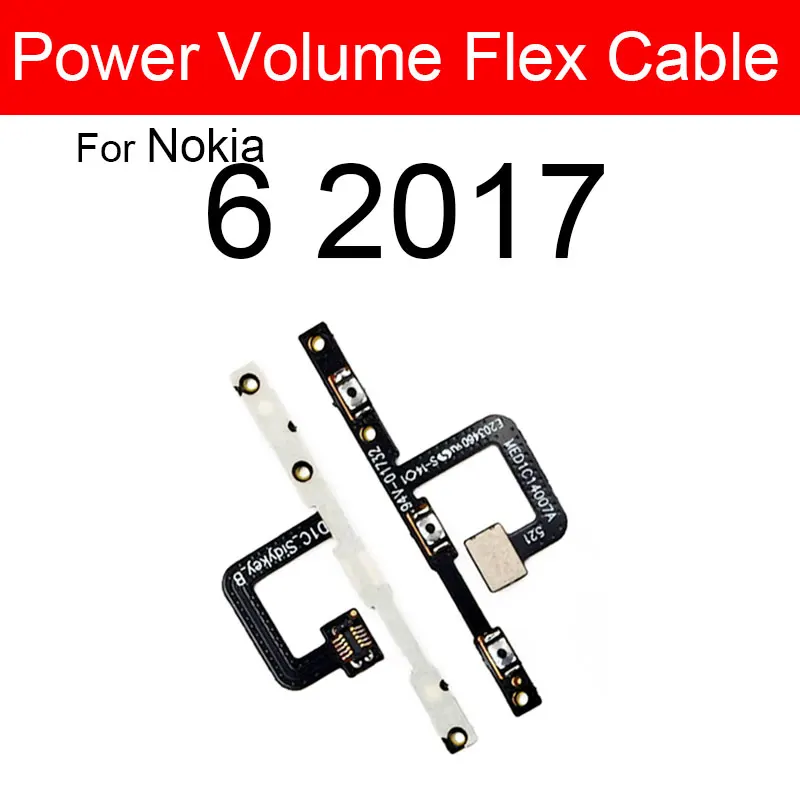 Volume&Power Side Button For Nokia 6 6.1 6.2 7 7.1 7.2 8 8.1 X7 X6 Plus 2017 2018 On/off Power Volume Control Flex Cable Parts