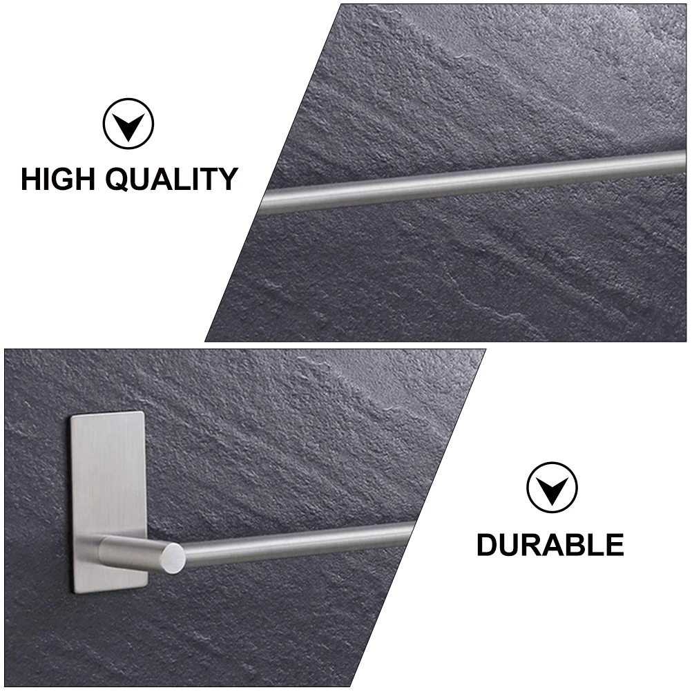 

Stainless Steel Towel Rack Bathroom Tissue Holder No Drill Punch Free Storage Shelf 304 Rustproof Durable Easy