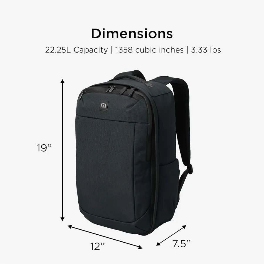 حقيبة ظهر/حقيبة سفر قابلة للتحويل الجانبي من TravisMathew مع حجرة كمبيوتر محمول وأكمام عربة باللون الأسود #5