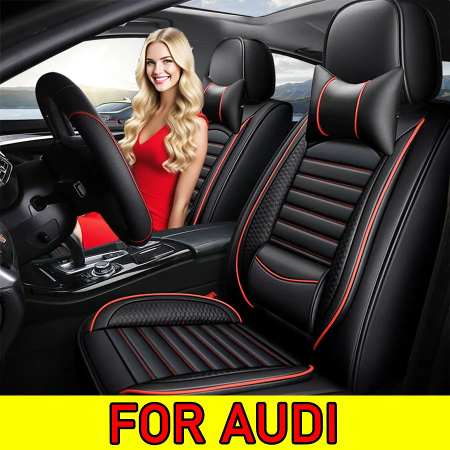 

FOR AUDI Car seat cover waterproof wear-resistant PU leather luxury waist-fixed comfortable full wrap seat cover