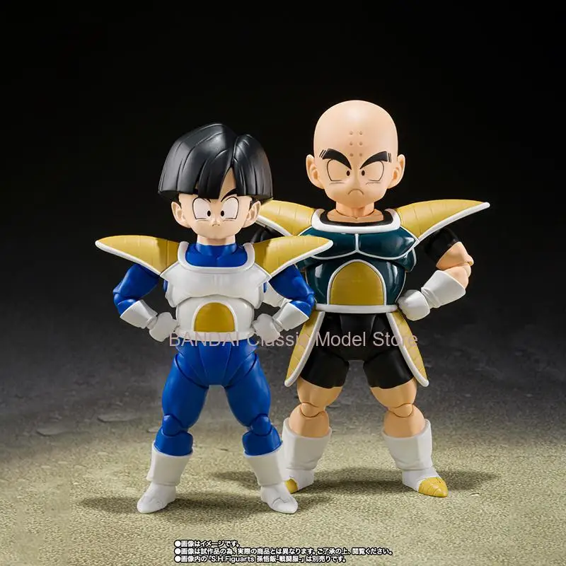 Bandai Genuino Gohan Krillin Battle Suit SHF Dragon Ball Anime figura Giocattolo mobile Anime Periferica Action Figures per collezionisti
