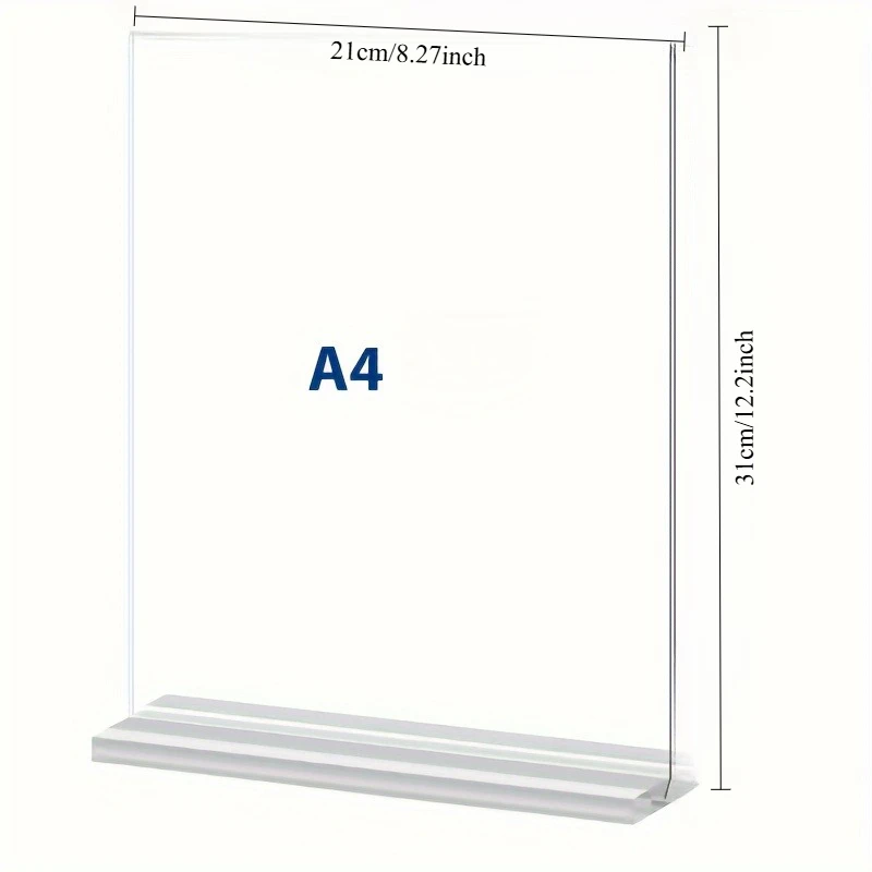 1pc Changeable Letter Board Sign Holder, Double-Sided T-Type Transparent Menu Display Stand with V-Shaped Card Slot, for Parties