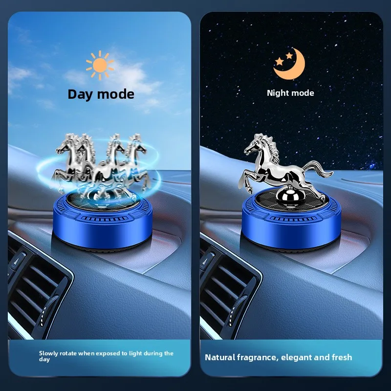 WW22 new car perfume aromatherapy solar year of the horse ornament rotating car decorations lasting light fragrance men