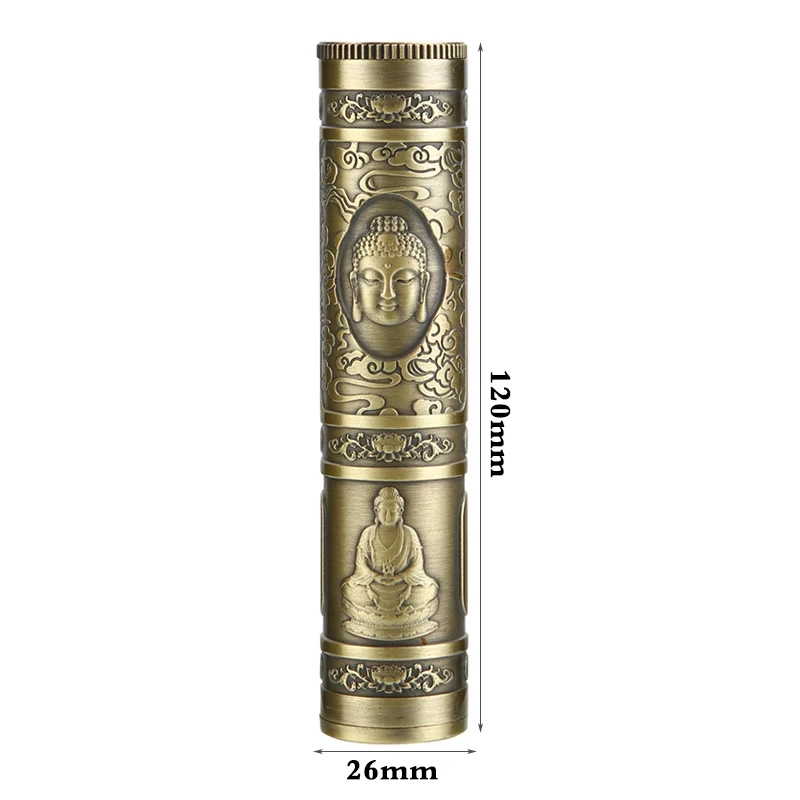 Retro Buddha Metall Weihrauch Fall Relief Handwerk Drachen Weihrauch Box Wasserdichte Weihrauch Lagerung Box Weihrauch Zubehör für Männer – Detail 1