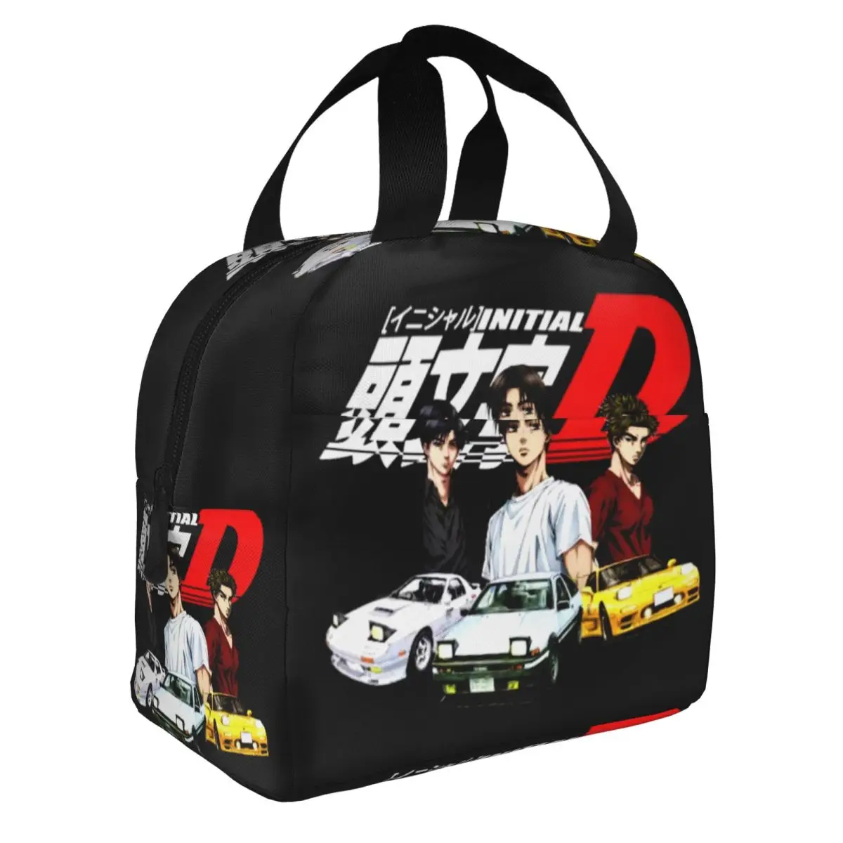 Initial D Mountain Drift Racing Insulated Lunch Tote Bag for Women Portable Cooler Thermal Bento Box Work School Travel