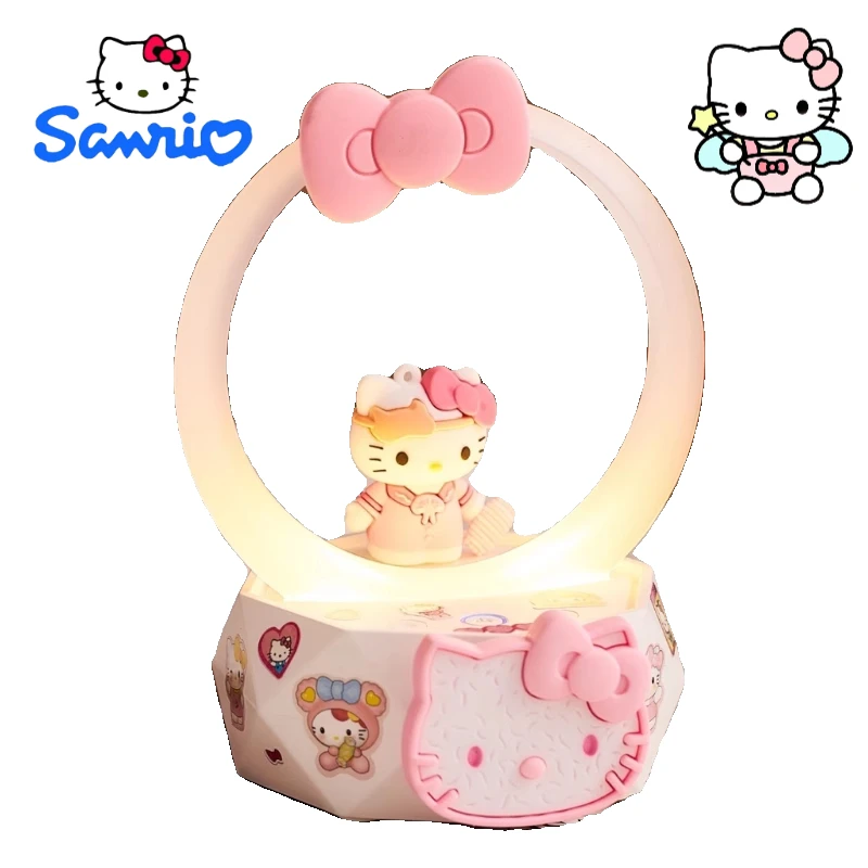 

Sanrio Hello Kitty Cartoon Cute Bluetooth Speaker Creative Kawaii Female Atmosphere Light Desktop Sound Decoration Gift
