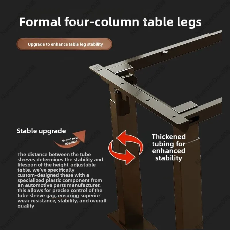 Electric Standing Desk Frame 4 Legs Dual Motor Height Adjustable Workstation Base