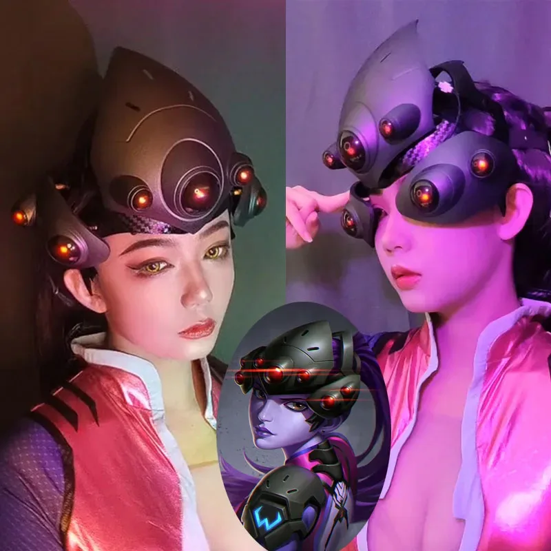 

2025 New Game Overwatch Breathing LED Two Mode Helmet For Cosplay Widowmaker Mask With Lens France Player Headset Cos