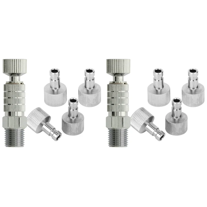 

AT19-2Set Airbrush Quick Disconnect Coupler Fitting Adapter With 4 Fittings 1/8Inch Part Air Horse Airbrush Quick Connector