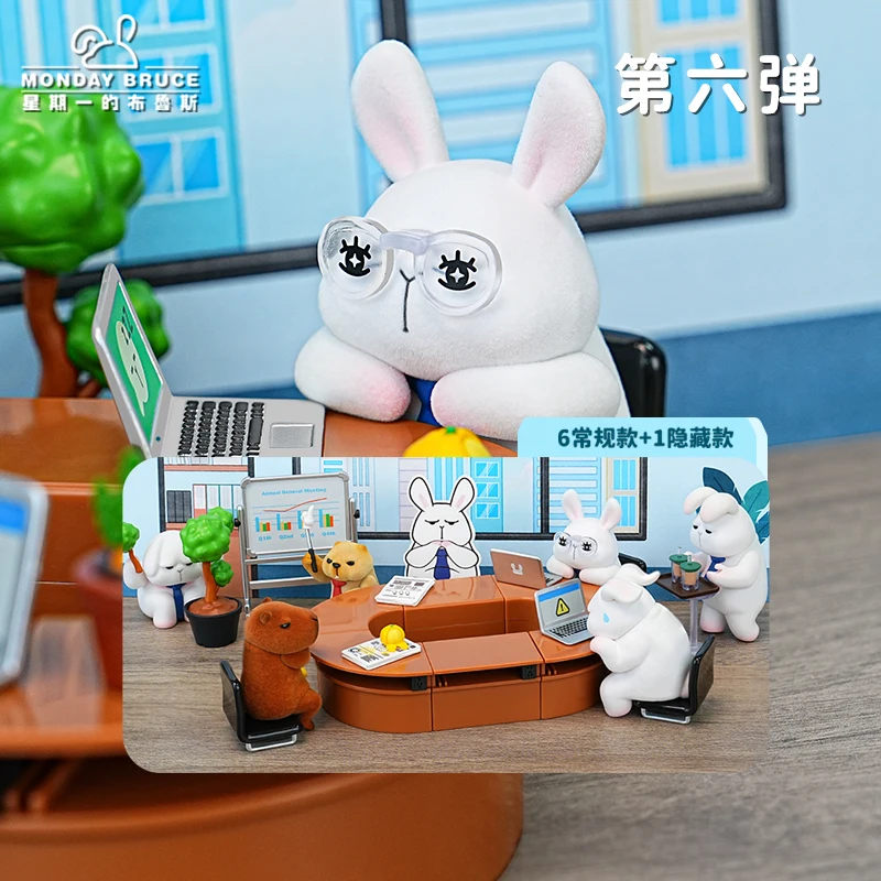 

The Monday Brucen Don'T Want To Go To Work Series Surprise Blind Box Scene Ornaments Anime Figures Garage Kit Gift Toy