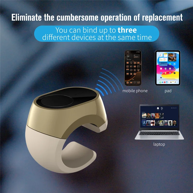 ABZZ-Wireless Bluetooth التحكم عن بعد الدائري المتوافق مع الهاتف المحمول يدعم وظائف لوحة المفاتيح/الهواتف الذكية BT