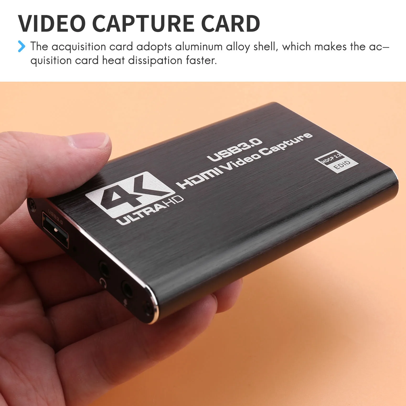 RISE- Audio Video Capture Card, 4K USB 3.0 Capture Adapter Video Converter for Gaming Streaming Live Broadcast Video Recording