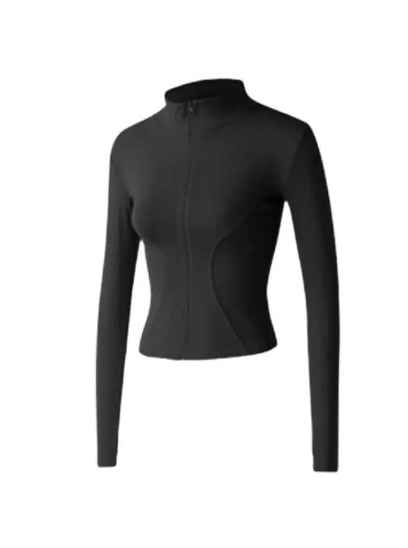 High Elastic Quick-drying Sports Jacket with Vertical Collar Slim-fit Slim-fit Yoga Top Fitness Jacket