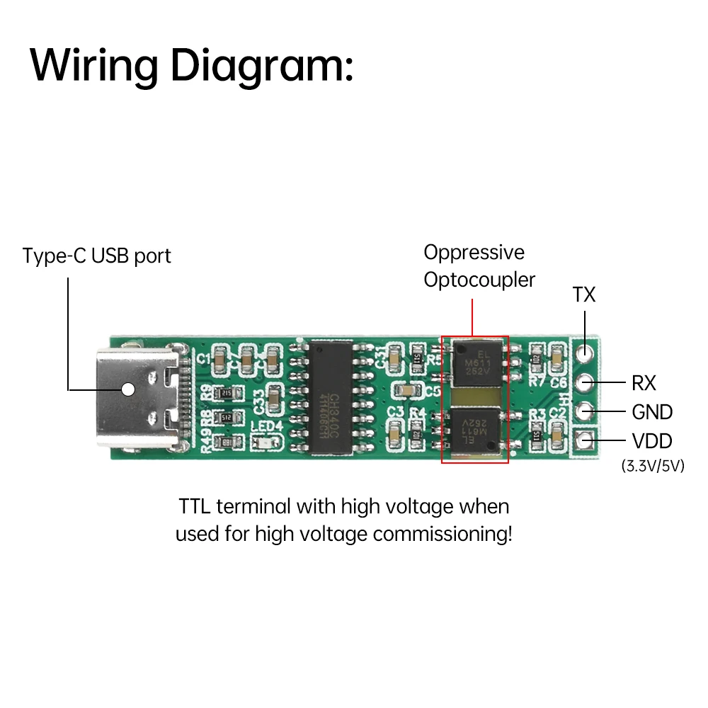 1/5 PCS UART Serial Port Isolation Module CH340 High Speed Isolation USB To TTL Serial Port Optoelectronic Isolation Module