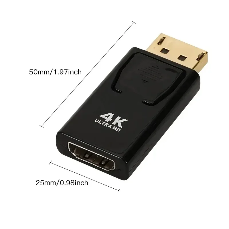 4K DisplayPort-HDMI 어댑터 DP-HDMI 변환기 금도금 커넥터 PC 노트북 PS5 모니터 용 오디오 비디오 동기화