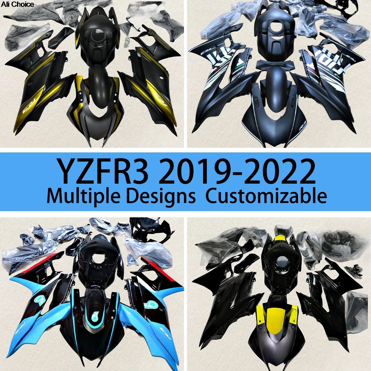 

Подходит для YZFR3 2019 2020 2021 2022, комплект обтекателей из АБС-пластика для YAMAHA YZF R3 19 20 21 22, настраиваемые мотоциклетные полные обтекатели