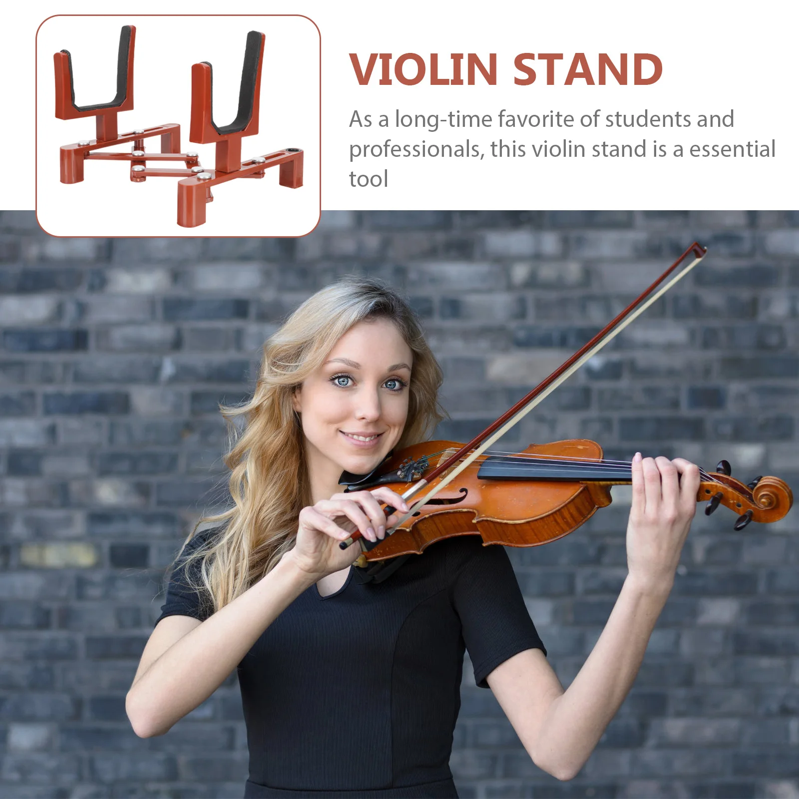 

Violin Stand Display Floor Bracket Folding Support Guitar Fiddle Holder Red