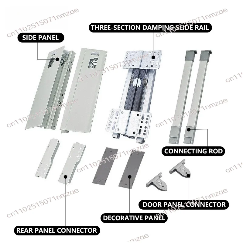Furniture Hardware Side Mount Double Rod Metal Design Kitchen Apartment Bathroom Soft Close Function