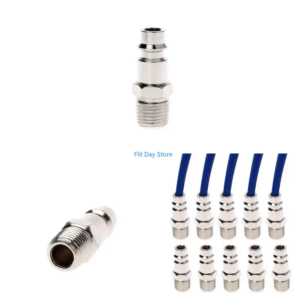 F92C Euro Air Line Hose Fitting Connector Quick Release 1/4 Inch BSP Male Thread