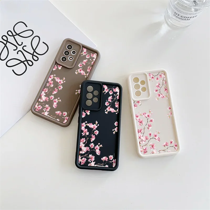 핑크 트럼펫 꽃 소프트 TPU 폰 케이스 샤오미 레드미 노트 14 13 12 프로 플러스 11 10 12S 11S 10S 레드미 A5 14C 13C 12C 10C 커버