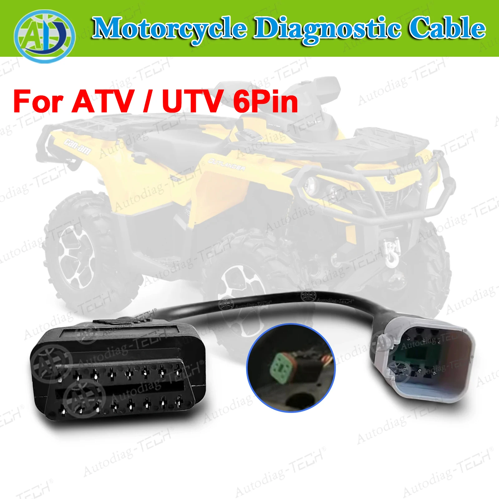 

6-контактный диагностический адаптер OBD2 для Bombardier для BRP MOTO ATV UTV Can-Am OBDII, диагностический соединительный кабель для мотоциклов