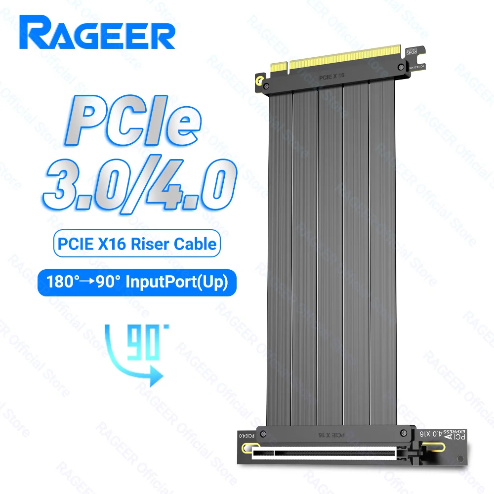 RAGEER PCIe 3.0/4.0 Riser Cable High Speed Riser Cable GPU Extension cable gold-plated Connector for RTX 4090/4080/4070/7900XTX