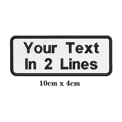 10X4cm White Backgroun Embroidery Custom Name Patch Stripes Badge Iron On Or Patches