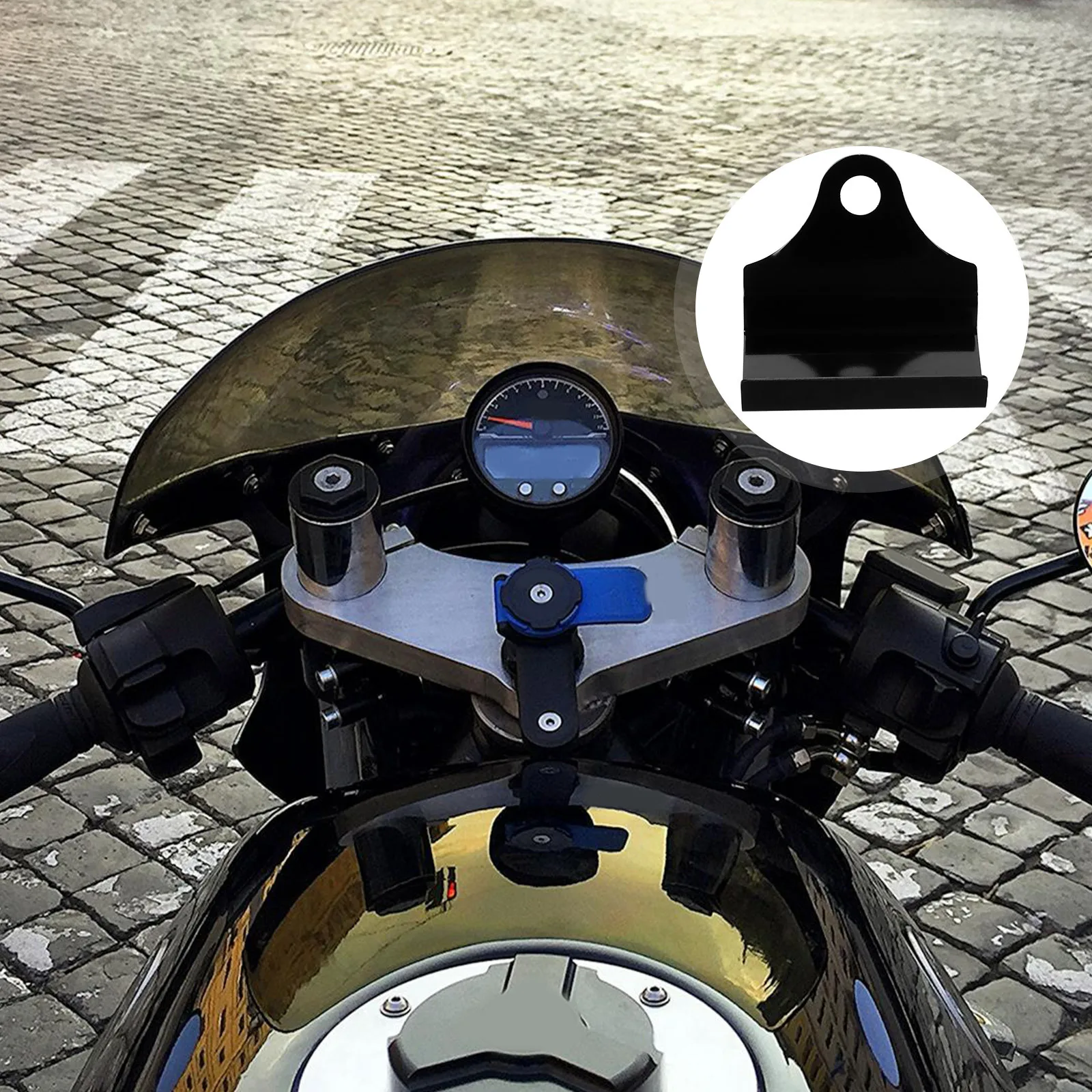 

Aluminum Motorcycle Handlebar Mounting Bracket Clamp Holder Gauge Relocation Water Temperature Gauge Voltmeter Tachometer