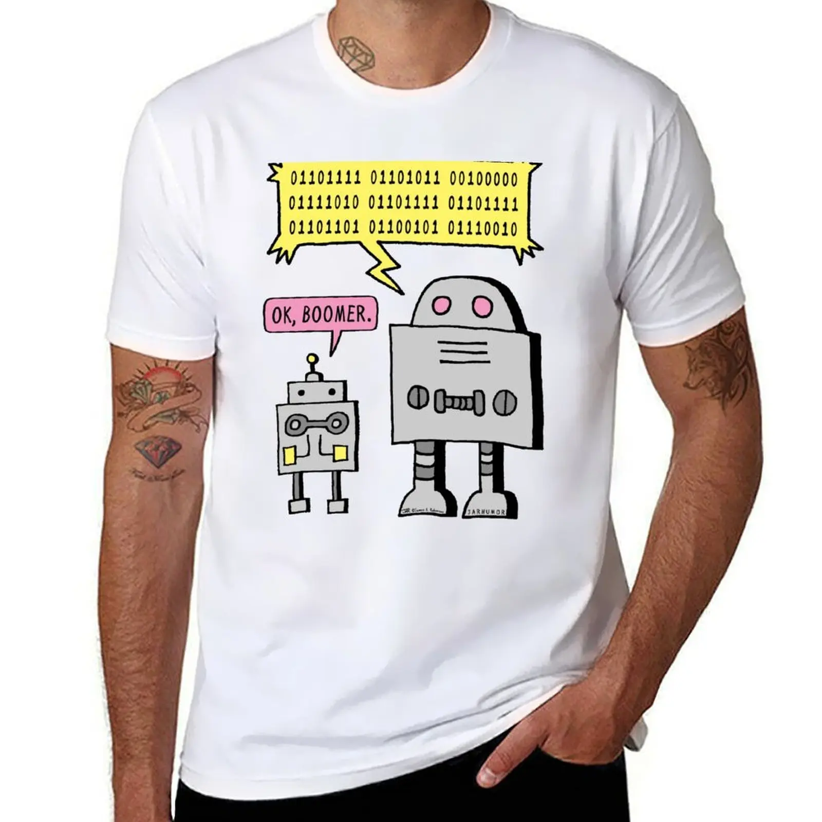 

OK Boomer Robot T-Shirt cotton t shirt man t shirt custom print T-Shirt