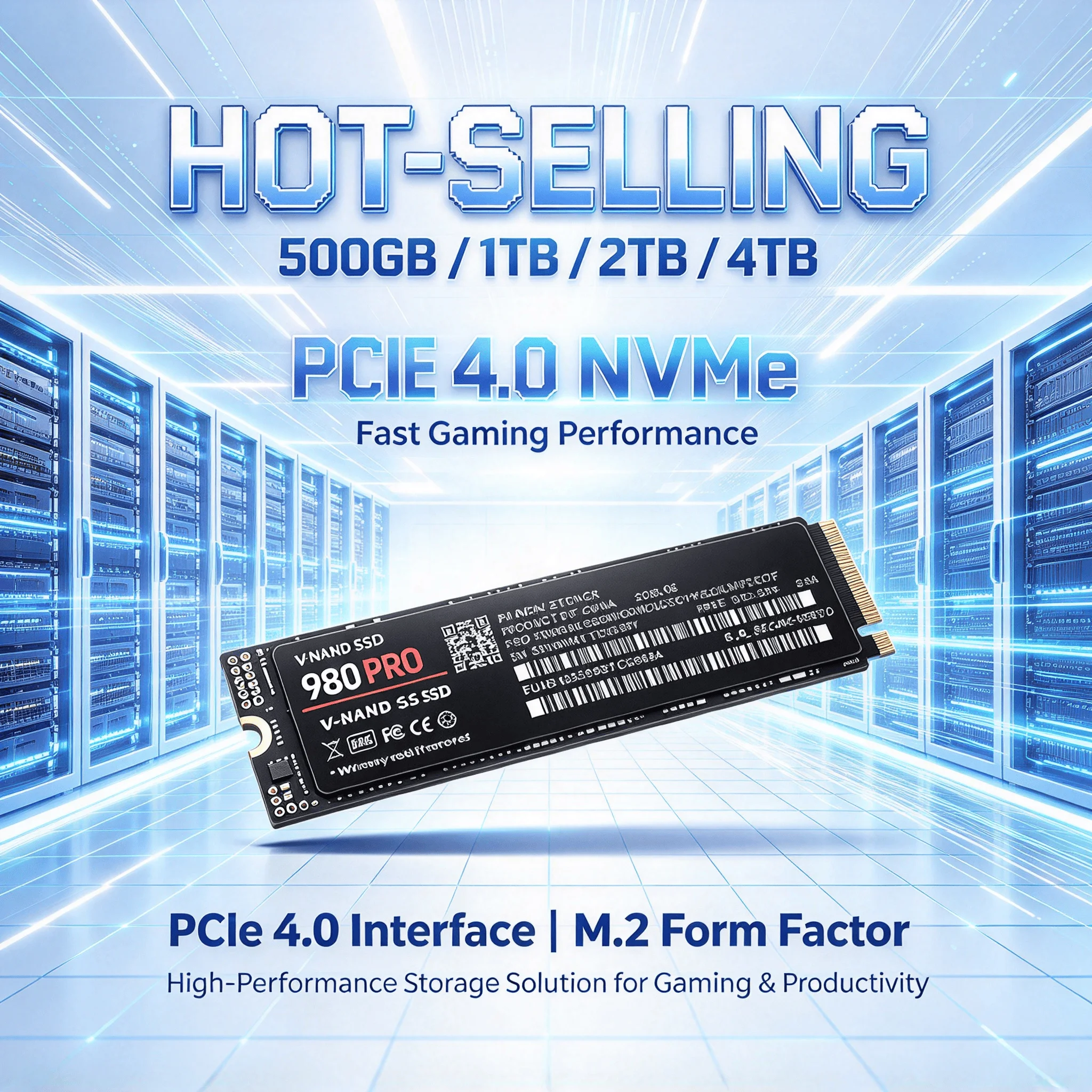 M.2 2280 980 Pro NVMe SSD High Read Write Speed Hard Disk 1TB 2TB 4TB Option Solid State Drive Gaming Mac TLC