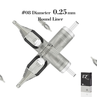 EZ Revolution Cartridge Tattoo Needles Round Liner #08 0.25mm Bugpin Long taper 1/3/5/7/9/11  for machines and grips 20pcs /lot