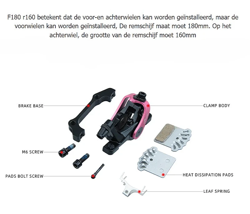 ZOOM Xe Đạp Phanh Đĩa Xe Đạp Phanh Đĩa Cơ Khí Đôi Phanh Phanh Đĩa Xe Má Phanh Xe Đạp Phần