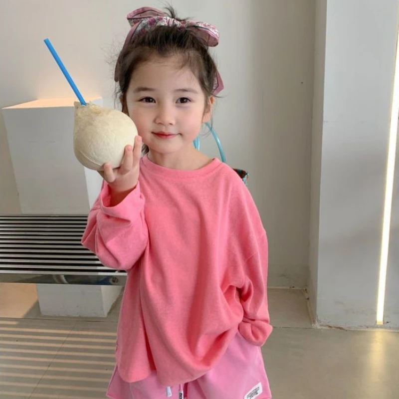 Kids Sun Protection Shirt Loose Thin Candy Color Beach Tee Casual Summer Boys Girls UPF50+ UV Rash Guard Top