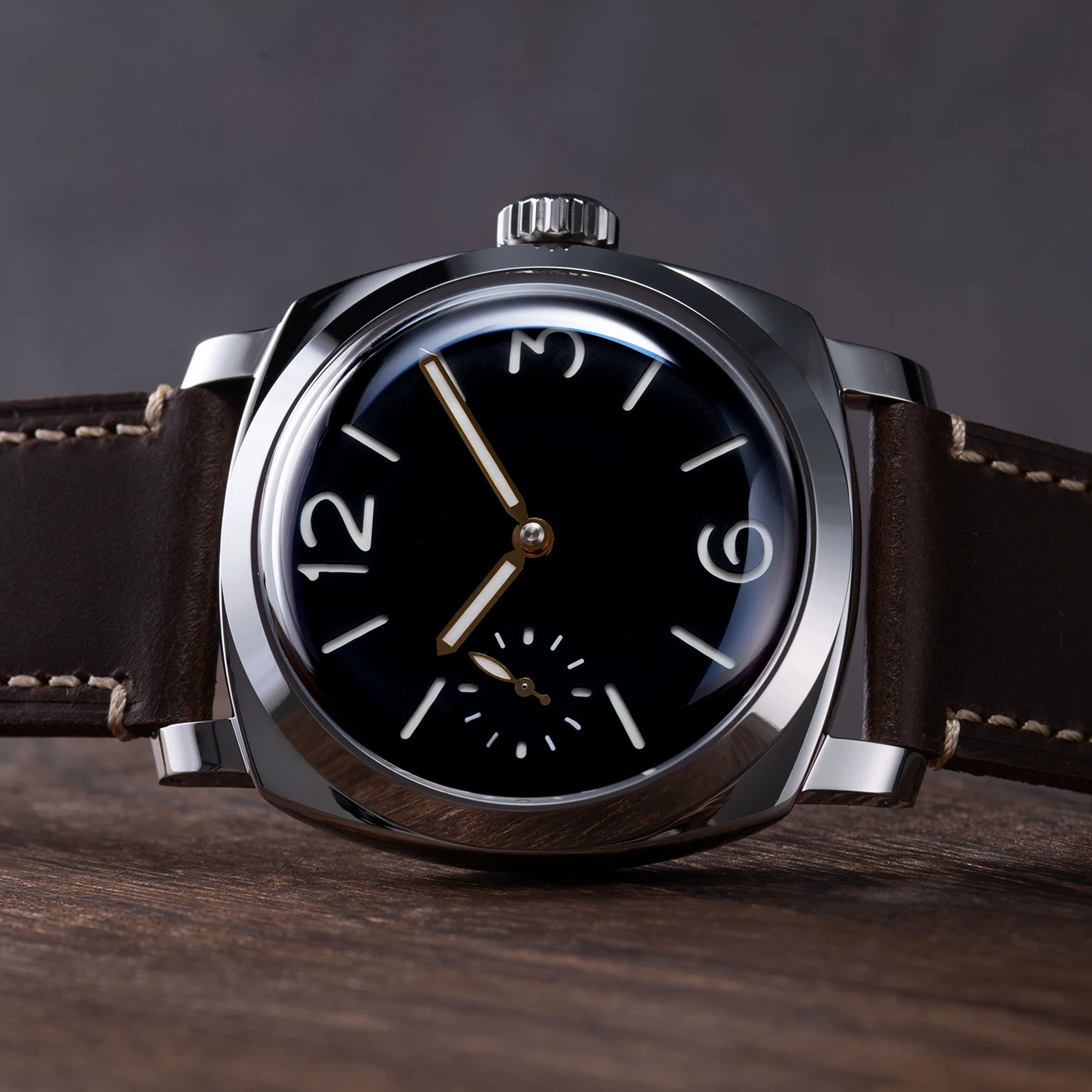 Custom High-end Logo Mechanical Watch Domed Sapphire Crystal BGW9 Lume ST3600 Retro Sandwich Dial Personalized Watches for Man view 5
