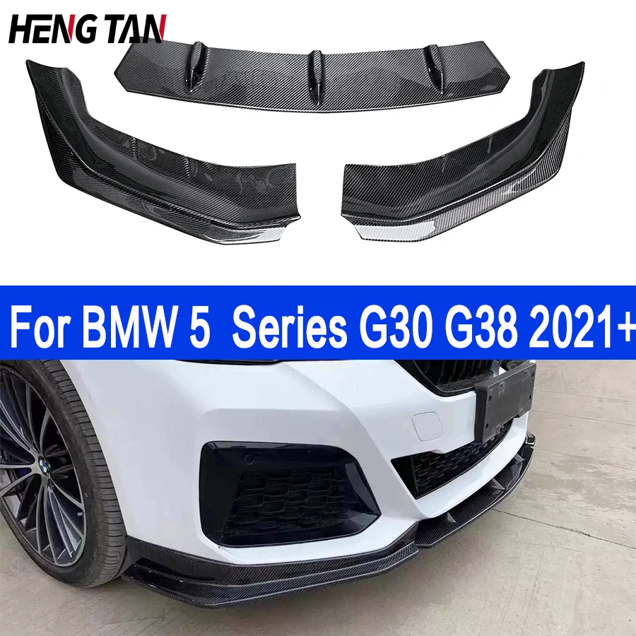 Carbon Fiber FRP Car Front Bumper Lip Front lip For BMW 5 Series  G30 G38 525i 540i 530i M Sports 2021+ Front Chin Spoiler