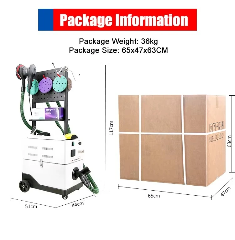 Factory Outlet Dust Free Pneumatic Dry Sanding Vacuum Machine Double Sanders Dust Extractor for Auto Body Work Shop