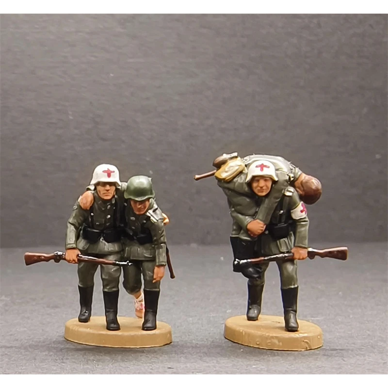 1/72 Scale 4pcs Resin Germany Injured Soldiers Action Figures Model Toy DIY Scene Accessory Collection Fans Display Gifts