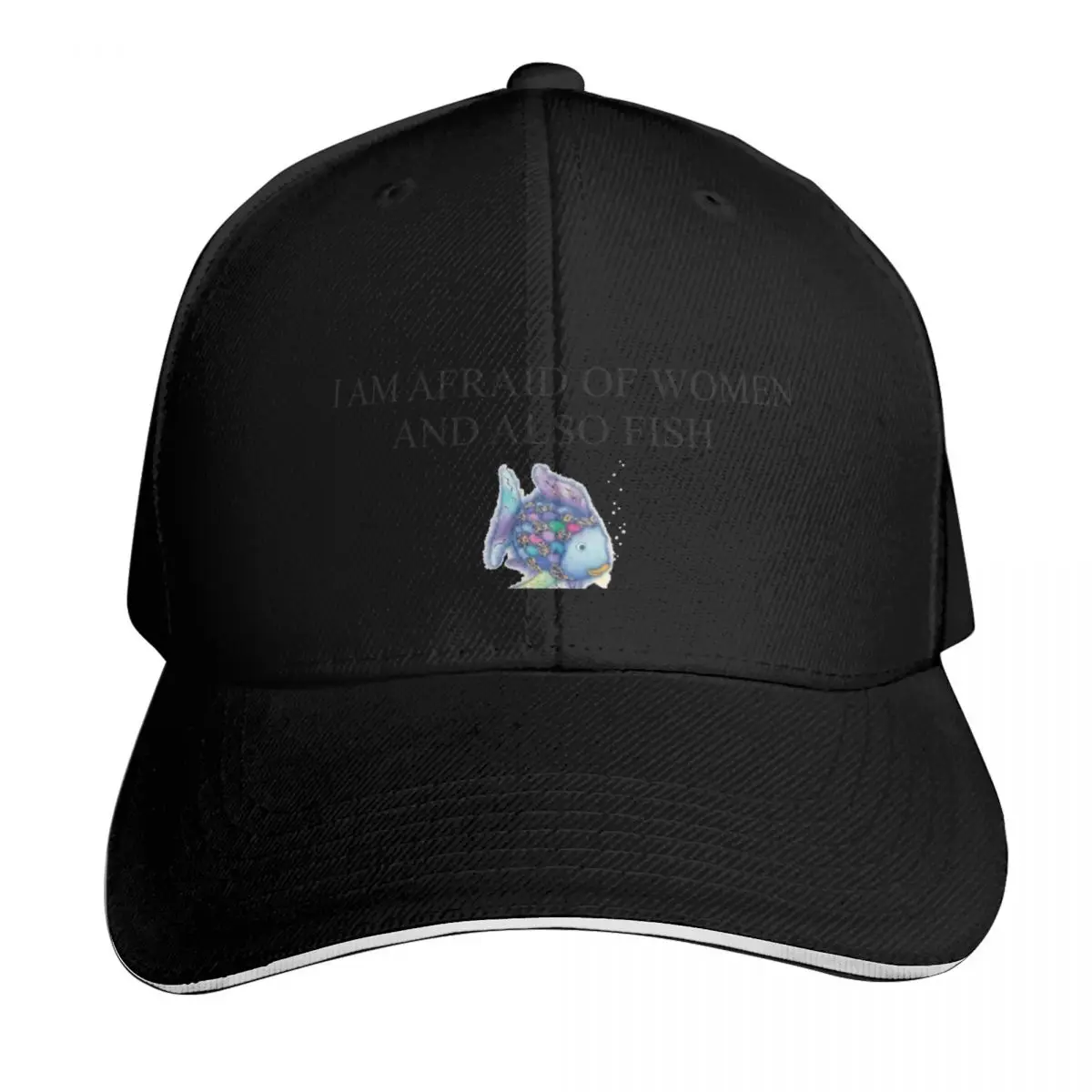 I AM AFRAID OF WOMEN AND ALSO FISH Baseball Cap Vintage Retro Embroidered Lightweight Packable Gift for Him Her