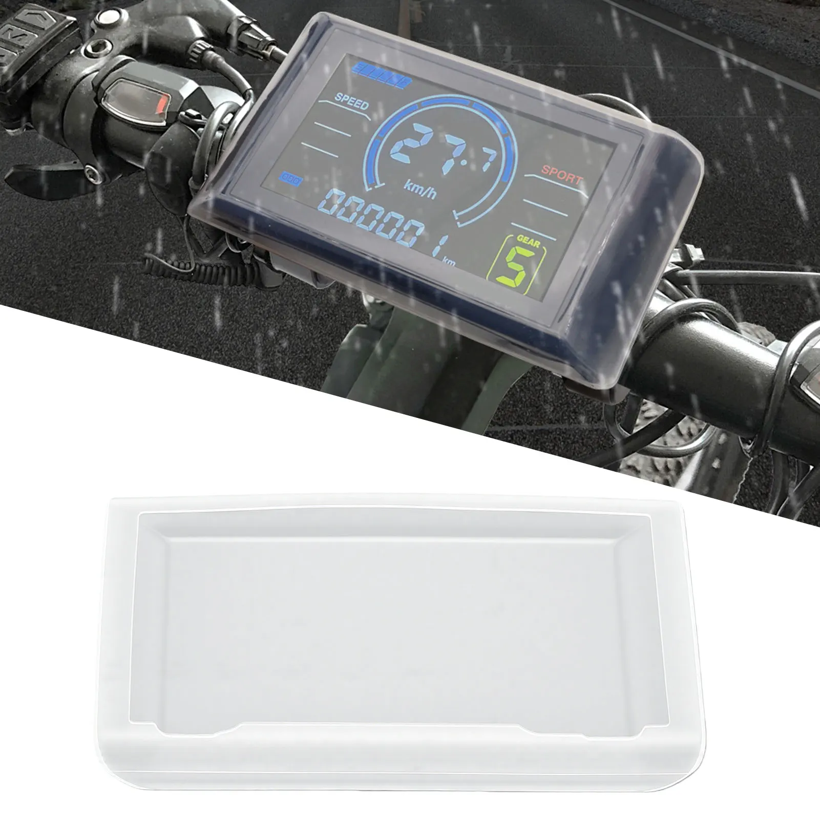 Electric Bike Screen Cover Fit for SW900 LCD Display Silicone Water Proof Clear Speedometer Protective Case