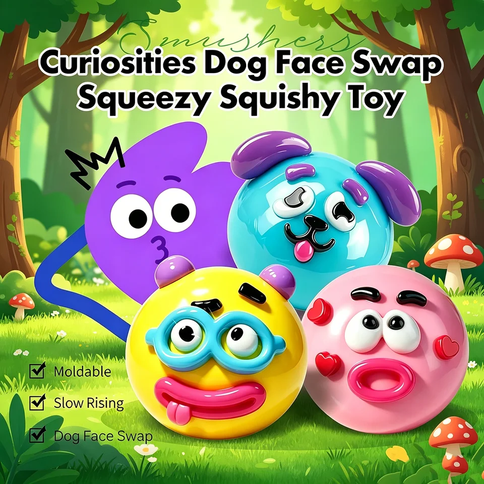 Funny Dog Face Swap Squishy Sensory Toy