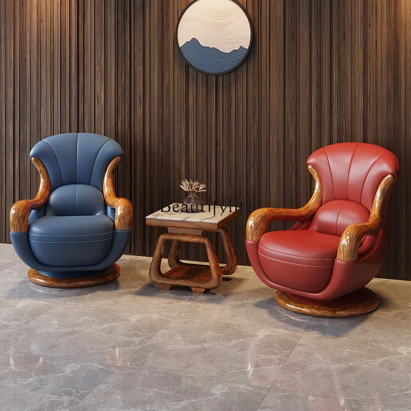 

ld25 Modern new Chinese ebony top layer cowhide European simplicity Italian minimalism