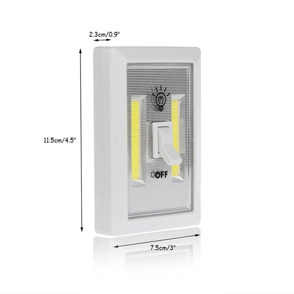 Interruptor LED COB magnético Simple para pared, lámpara nocturna inalámbrica, funciona con batería, para armario, garaje, Camping, luz de emergencia