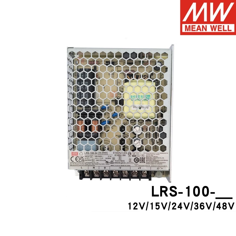 MEAN WELL 100W 5V 12V 15V 24V 36V 48V Single Output Switching Power Supply LRS-100-12 LRS-100-5 LRS-100-24 LRS-100-36 LRS-100-48