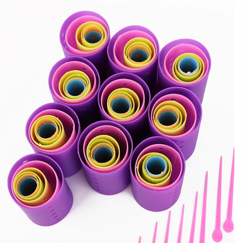

141 Pieces Hair Rollers Set Self-Grip Hair Rollers Set Multicolor 6 Size Plastic Rollers for Long Short Hair and Bangs