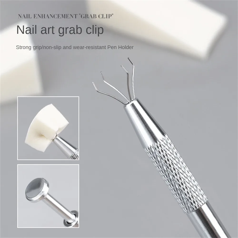 Klip mengambil tahan lama praktis untuk Nail Art Grippers populer Stainless Steel empat cabang klip sederhana Stainless Steel