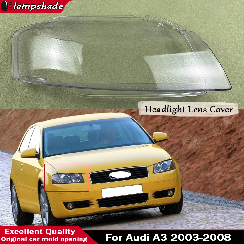 

Headlamp Shell Lampshade For Audi A3 2004 2005 2006 2007 Transparent Plexiglass Headlight Lens Cover Auto Replacement Parts