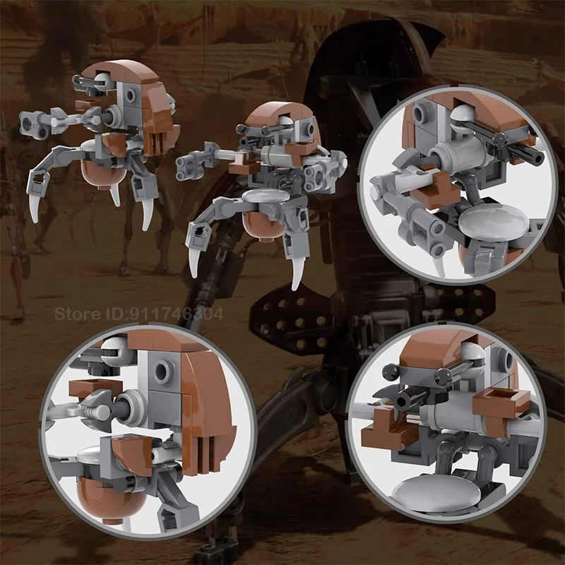 Moc Space Wars Destroyer Droid Droideka Sets The Clone Robot Destroyer Fighting Building Block Army Weapons Bricks Troopers