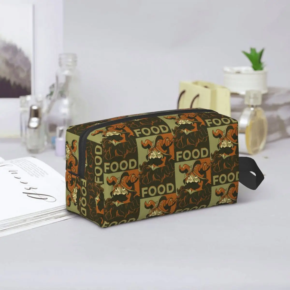 Senshi For Food, Delicious In Dungeon Makeup Bag Cosmetic Organizer Storage Dopp Kit Toiletry Cosmetic Bag for Women Beauty